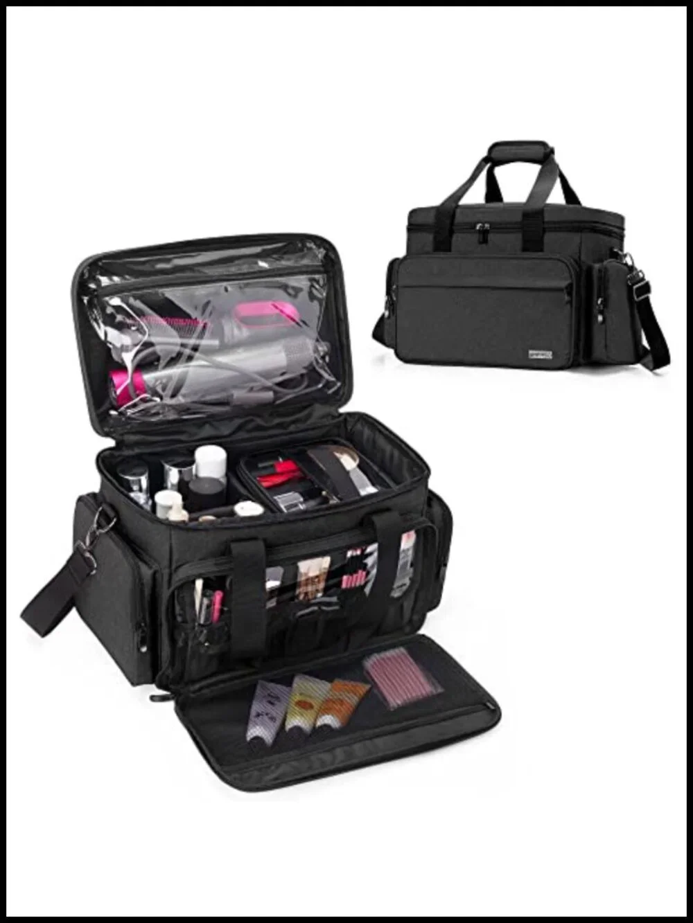 Large Makeup Bag with Removable Pouches and Dividers, Multifunctional Cosmetic